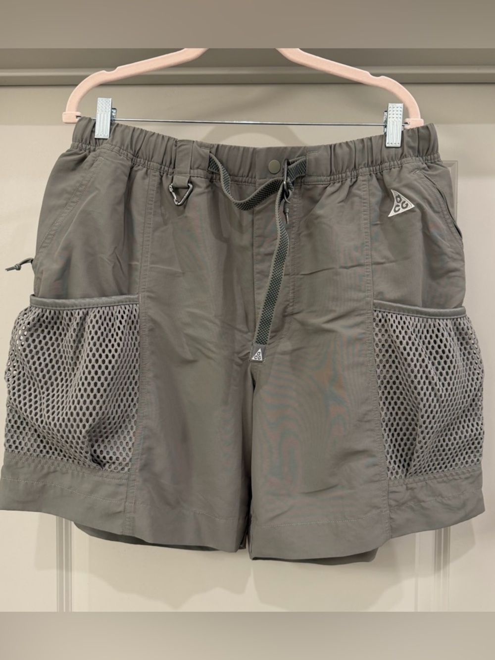 Nike ACG Olive Green Mesh-Pocket Outdoor Shorts